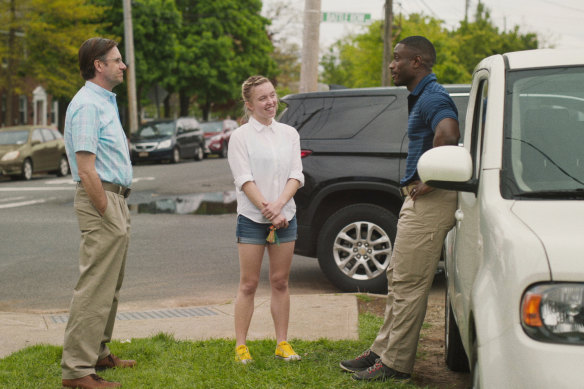 Josh Hamilton, Sydney Sweeney and Marchant Davis in a scene from Reality.