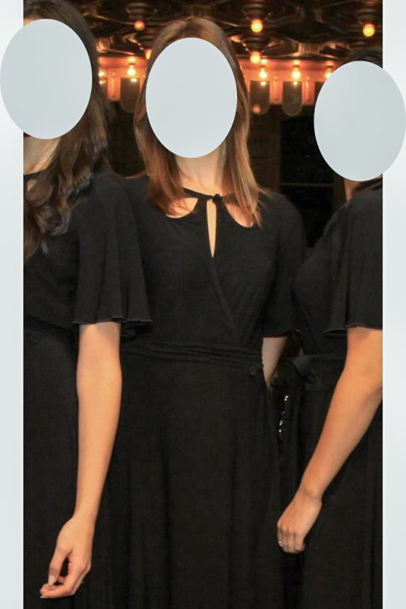 Grossi’s lawyers provided this photograph of the former uniforms worn by female staff. 