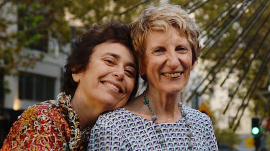 Dawn Grace-Cohen with her wife, Robyn Grace, who was arrested in 1978 during the first Mardi Gras protests. 
