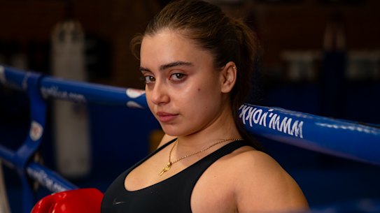 Sydney Morning Herald reporter Kayla Olaya training at SRG Thai Boxing Gym.