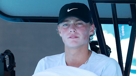 Cruz Hewitt during qualifying at Melbourne Park.