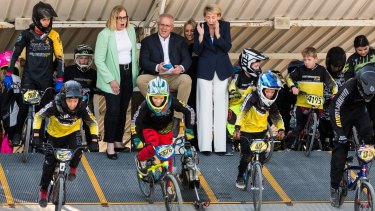 Scott Morrison on a visit to the West Australian seat of Pearce, where the government is promising $1.6 million towards a BMX track.