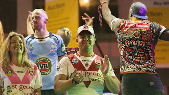 The NRL float at the 2016 Gay and Lesbian Mardi Gras.