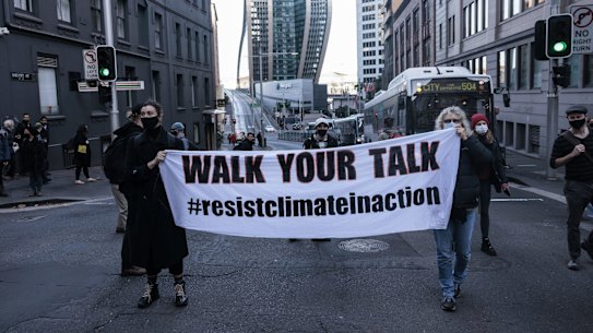 Blockade Australia climate change protestors in Sydney last month.