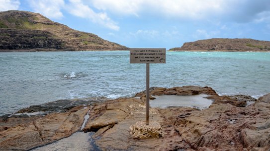 The sign at Cape York, making the northernmost point of the Australian continent.
