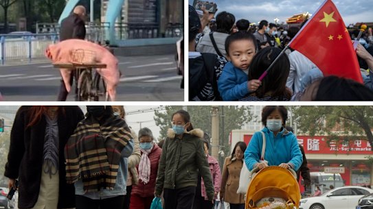 A composite of images from China.