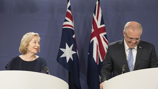 The PM Scott Morrison announced Ita Buttrose as ABC chair in 2019. It’s unclear whether the government will handpick the latest board members.