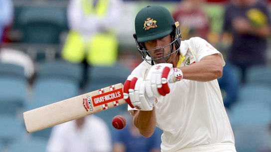 Australia's Joe Burns hits a boundary during day one of the second Test match between Australia and Sri Lanka at Manuka Oval in Canberra, Friday, February 1, 2019. (AAP Image/David Gray) NO ARCHIVING, EDITORIAL USE ONLY, IMAGES TO BE USED FOR NEWS REPORTING PURPOSES ONLY, NO COMMERCIAL USE WHATSOEVER, NO USE IN BOOKS WITHOUT PRIOR WRITTEN CONSENT FROM AAP