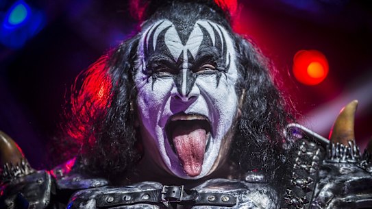 Gene Simmons of KISS in concert in Brisbane in 2015.