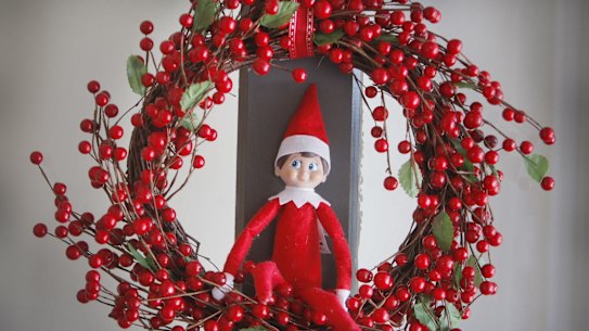 The Elf on the Shelf spies on children for Santa.