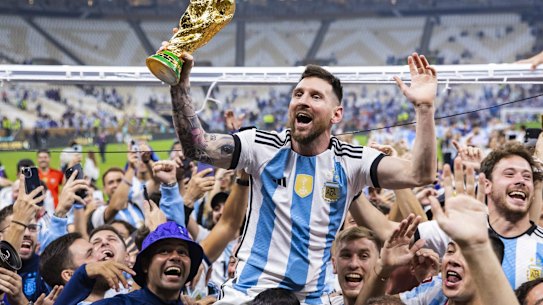 Lionel Messi after winning the World Cup in Qatar in December.