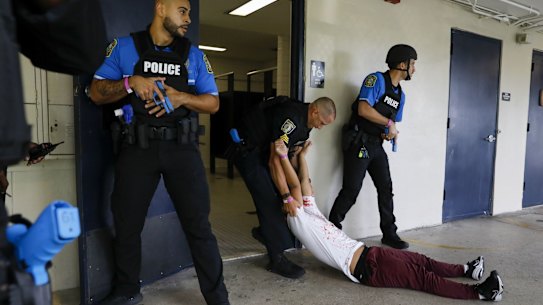 An active shooter drill in Florida in 2022. 