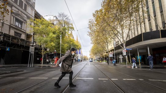 A quiet Melbourne CBD on Wednesday as Melburnians brace for stricter COVID-19 restrictions. 