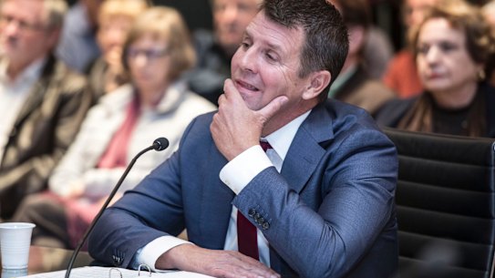Former Premier of NSW Mike Baird gives evidence at the Upper House inquiry into the Powerhouse Museum's  move to Parramatta.