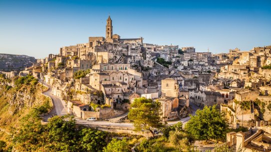 The ancient southern Italian town of Matera (Sassi di Matera).