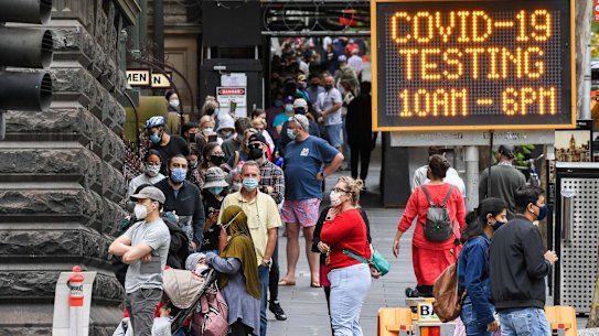 COVID testing on Christmas Day at The Melbourne Town Hall.