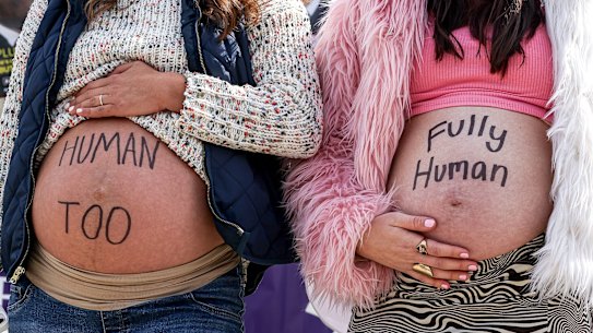 Pro-life supporters outside the US Supreme Court in Washington last week. The issue will play a role in the US election.