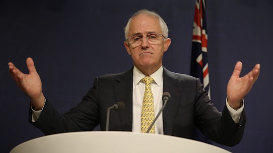 Malcolm Turnbull on the night of the 2016 election.
