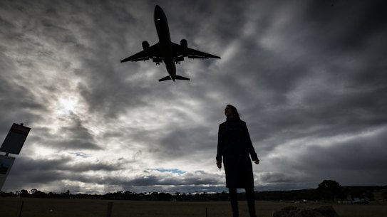 Hannah Robertson and other residents who live around the airport who are getting organised to oppose the Melbourne Airport's sudden change  plan to say they want to build a north-south third runway. For decades they've said they wanted to build an east-west third runway. Photo by Jason South. 16th July 2019.
