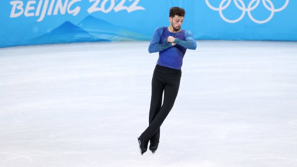 BEIJING, CHINA - FEBRUARY 10: Brendan Kerry of Team Australia skates during the Men Single Skating Free Skating on day six of the Beijing 2022 Winter Olympic Games at Capital Indoor Stadium on February 10, 2022 in Beijing, China. (Photo by Catherine Ivill/Getty Images)