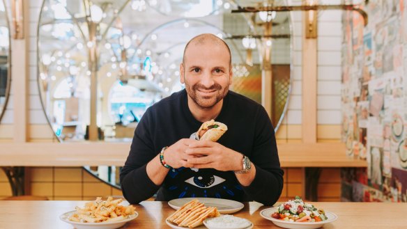 George Calombaris pictured at a Jimmy Grants store in Sydney.