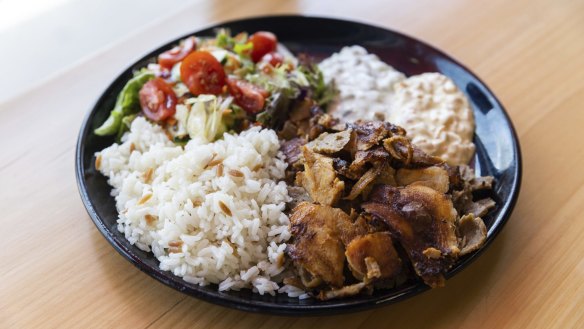 Kebab meal plate at Four Sisters.