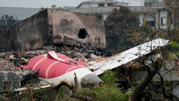 The crash site of Air India Flight 171 in Ahmedabad, India, on Friday.