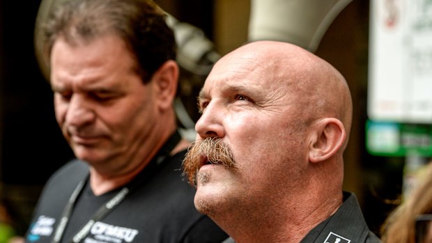 John Setka (left) and Shaun Reardon in 2015.