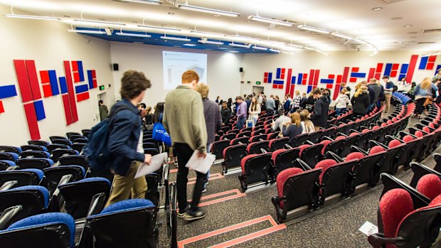 Child abuse material was allegedly shown at a university lecture in Melbourne in February.