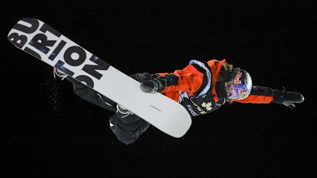 Valentino Guseli, of Australia, competes during the men's World Cup snowboard halfpipe event in Calgary, Alberta.