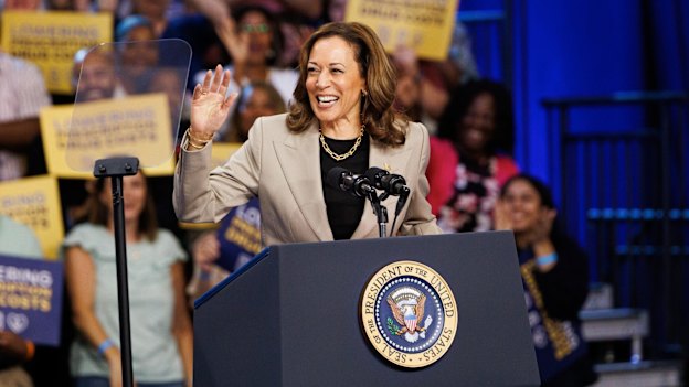 US Vice President Kamala Harris on Thursday during an event in Upper Marlboro, Maryland.