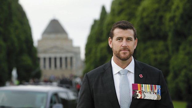  Ben Roberts-Smith on ANZAC Day at the Shrine of Remembrance in Melbourne, 2017.
