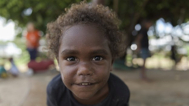Noah Accoom playing at the Puuya Foundation in Lockhart River.