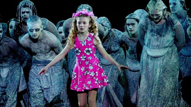 Nikki Webster, 13, performs in the Aboriginal sequence of the opening ceremony of the Olympics in Sydney.