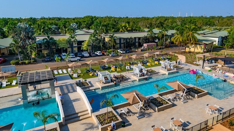 Australian airport hotel – and its gigantic pool – feels like a resort