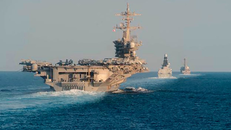 Fighter jet shoots down Iranian drone approaching aircraft carrier, US military says