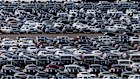 Hyundai Motor vehicles bound for shipment parked at the company’s plant in Ulsan, South Korea. 