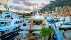 Luxury yachts and sail boats moored in Monaco. 