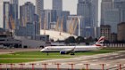 A British Airways plane on the runway at London City.
