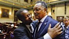 The Reverend Jesse Jackson, left, has died at 84.