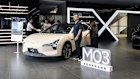 A Xpeng Mona M03 electric vehicle at a showroom at the company’s headquarters in Guangzhou.