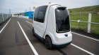 A prototype Glydcar autonomous vehicle at Glydways’ testing facility in Concord, California. 