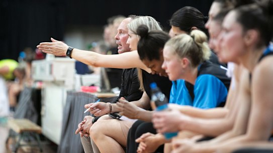 Capitals coaching staff Paul Gorriss and Carly Wilson.