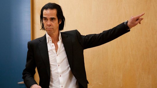 FILE - In this Feb. 18, 2013 file photo, Australian musician and screenwriter Nick Cave poses during a photo call promoting his new album 'Push the Sky Away' in Mexico City, Mexico. Cave said he is performing in Tel Aviv to take a stand against an international movement advocating for boycotts against Israel. Cave told reporters Sunday, Nov. 19, 2017, he came under pressure to cancel his shows by the BDS movement, which calls for boycotts, divestment and sanctions against Israel. (AP Photo/Eduardo Verdugo, File)