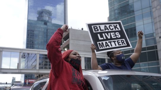 People cheer after a guilty verdict was announced at the trial of former Minneapolis police Officer Derek Chauvin for the 2020 death of George Floyd, Tuesday, April 20, 2021, in Minneapolis, Minn. Former Minneapolis police Officer Derek Chauvin has been convicted of murder and manslaughter in the death of Floyd. (AP Photo/Morry Gash)