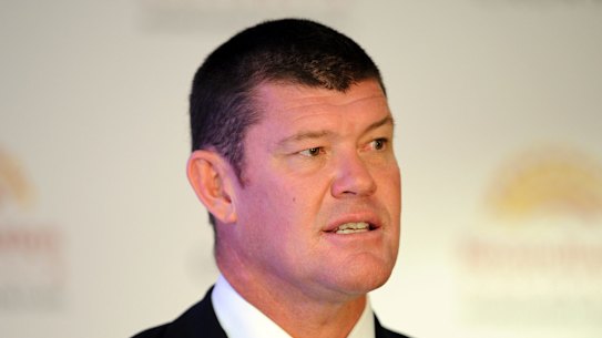 **FILE** A Monday, March 18, 2013 file photo of Crown chairman James Packer at Crown in Melbourne. The billionaire casino mogul has stepped down as a director of Crown Resorts, effective immediately. (AAP Image/Julian Smith) NO ARCHIVING James Packer.