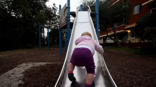 In the 1970s, the slippery dip was a gleaming metal tower.