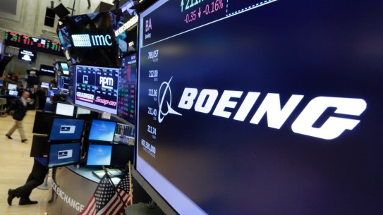 Boeing was the standout performer on Wall Street, surging more than 9 per cent to a record after the world's biggest plane maker posted better than expected quarterly results and lifted its full-year forecasts.