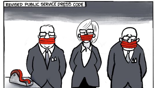 Dyson cartoon; re public service , freedom of speech, Age Letters 8 August 2019