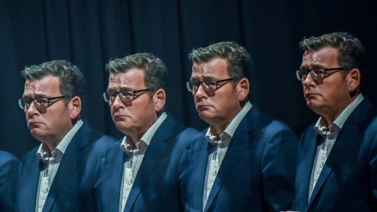 The Premier, Daniel Andrews (pictured), Treasurer Tim Pallas and deputy Chief Health Officer Allen Cheng,
 COVID-19 Coronavirus Pandemic media conference. 20th August 2020 The Age News Picture by JOE ARMAO